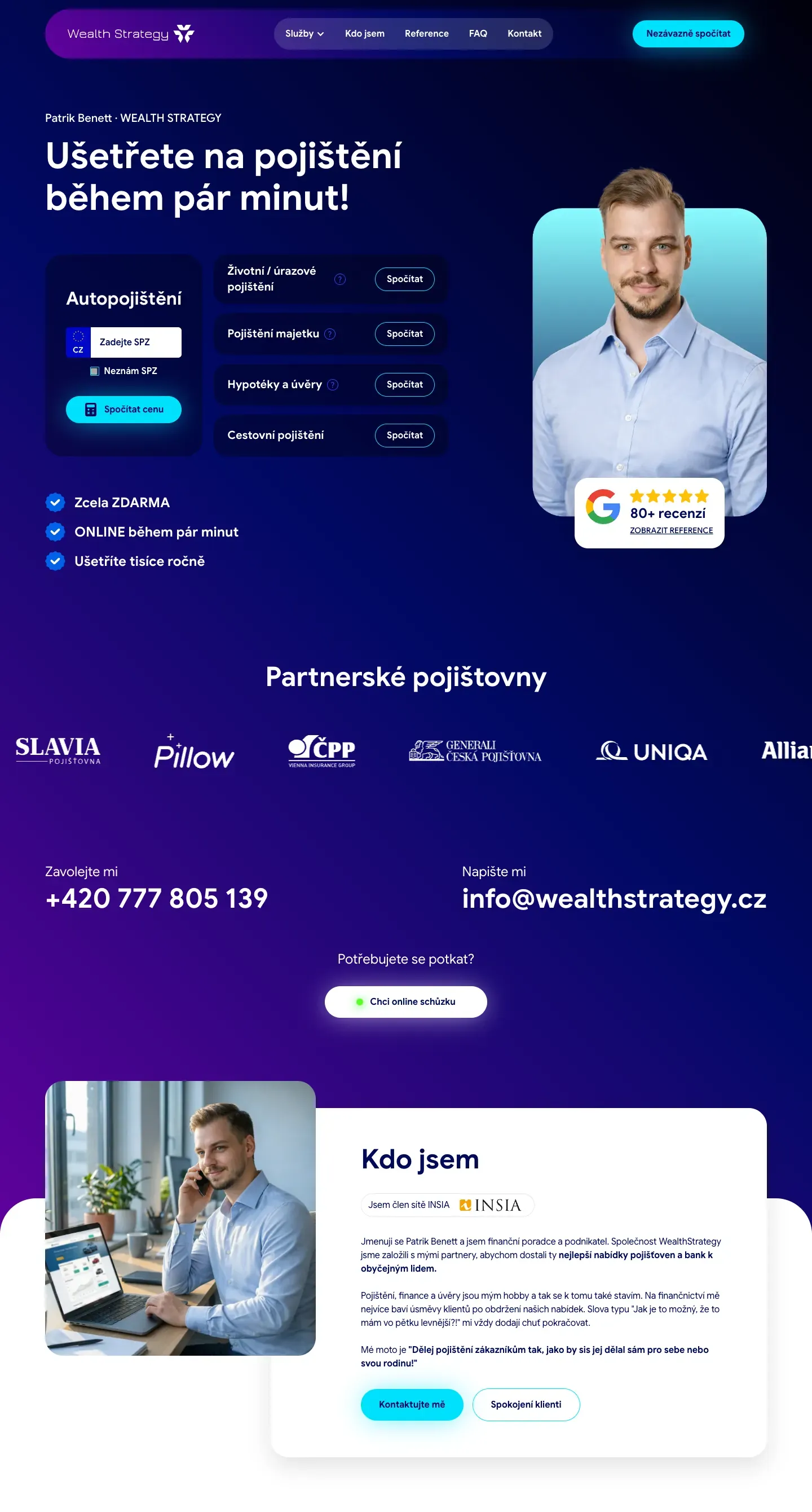 Web Wealth Strategy: celá stránka